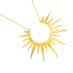 18K Gold Modern Statement Half-Sun Necklace GP080