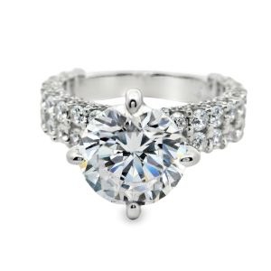Argento Luxe: Dazzling 3 Carat Round CZ Solitaire Ring SR001