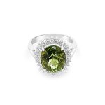 18K Gold Tourmaline Diamond Ring GRD020