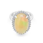 18K Gold Opal Diamond Ring GRD015
