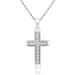 18K Gold Cross Pendant GC018W