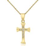 18K Gold Cross Pendant GC054
