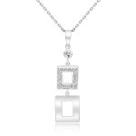 Geometric Drop Pendant in 18K White Gold GP061
