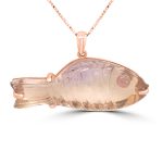 18K Gold Ametrine Fish Necklace GP001R