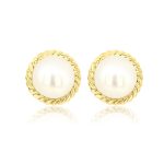 18K Gold Pearl Earrings GE090Y