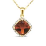 18K Gold Madeira Citrine Diamond Necklace GPD123