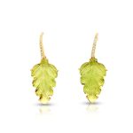 18K Gold Tourmaline Diamond Earrings GED012