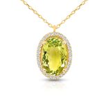 18K Gold Tourmaline Diamond Necklace GPD134