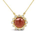 18K Gold Garnet & Diamonds Necklace GPD145