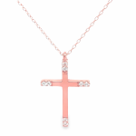 18K Gold Cross Necklace GC099R