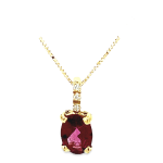 18K Gold Garnet Necklace GPD196