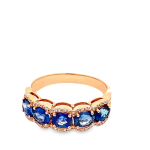 18K Gold Sapphires Diamond Ring GRD117