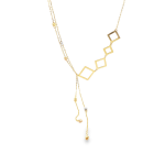 Modern Geometric Lariat Necklace ∣ 18K Gold GP070