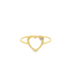 18K Gold Heart Ring ∣ Minimalist Cubic Zirconia Accent GR037