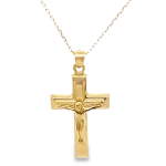 18K Gold Traditional Crucifix Charm Pendant GC019