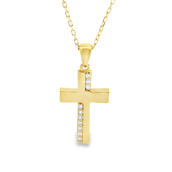 18K Gold Cross Necklace GCD022