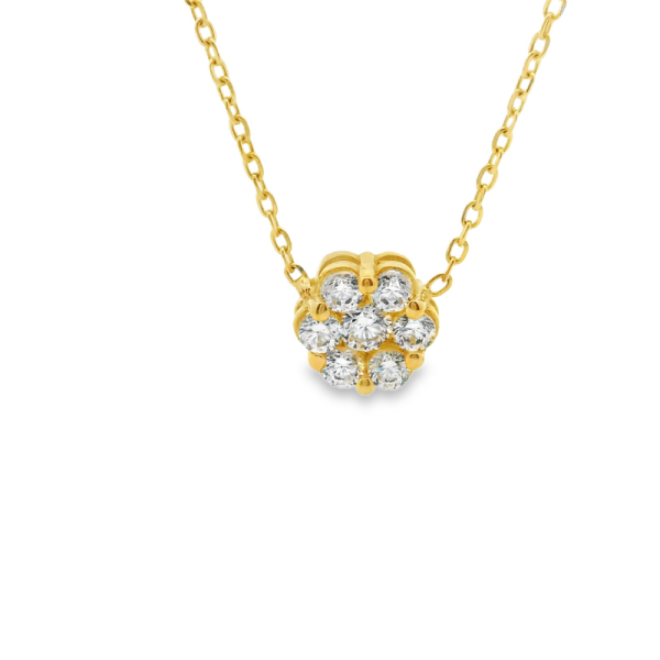 'Starlight' Cubic Zirconia Cluster Necklace in 18K Gold GP060