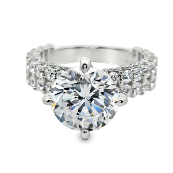 Argento Luxe: Dazzling 3 Carat Round CZ Solitaire Ring SR001