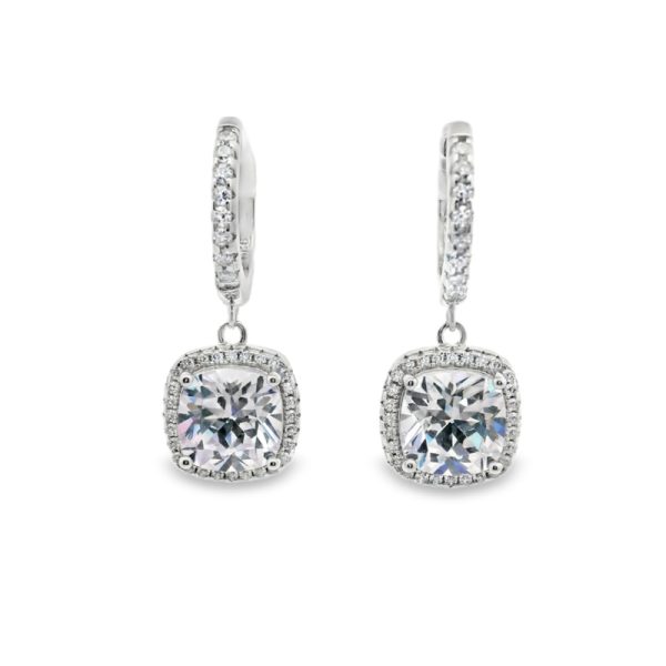 Silver CZ Drop Earrings | Premium Sterling Silver Sparkle SE040