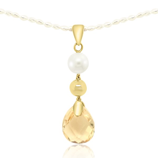 18K Gold Citrine Pendant GP267