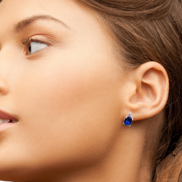 18K Gold Sapphires Earrings GE210