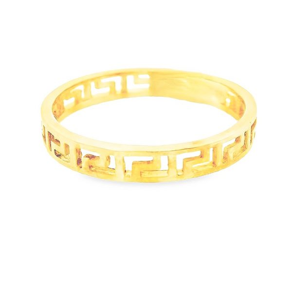 9K Gold Greek Key Cutout Band GR068