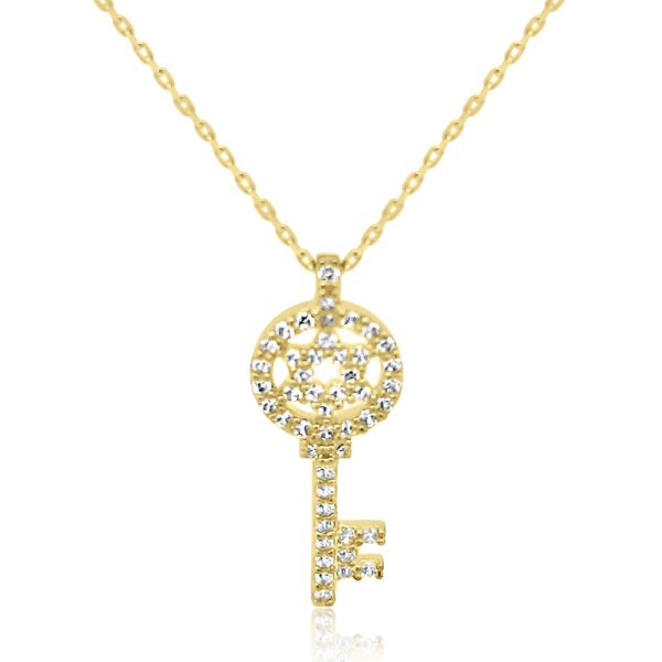 9K Gold Key Charm Necklace GP002
