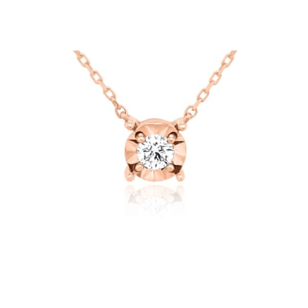 18K Rose Gold Diamond Necklace | 0.10ct VS Clarity GPD056R