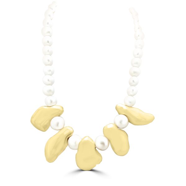 Fresh Water Pearl Gold Necklace PN050
