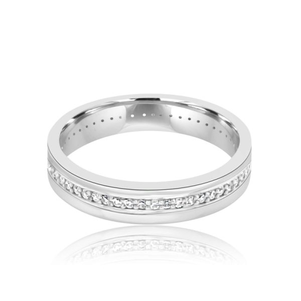 Channel Set Cubic Zirconia Band Ring - 9K Gold GR064