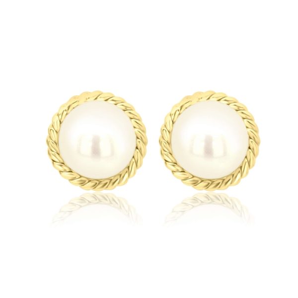 18K Gold Pearl Earrings GE090Y