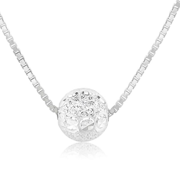 Sterling Silver Ball Bead Necklace SN047