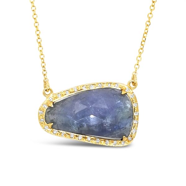 18K Gold Tanzanite Diamond Necklace GPD106