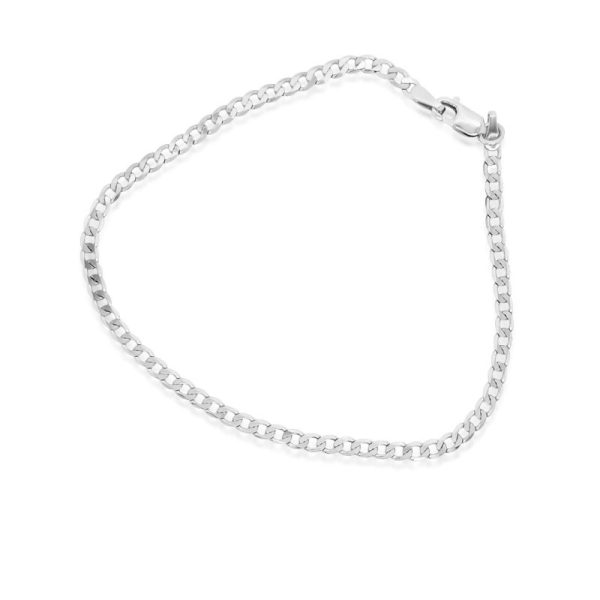 9K White Gold Unisex Curb Chain Bracelet GB065