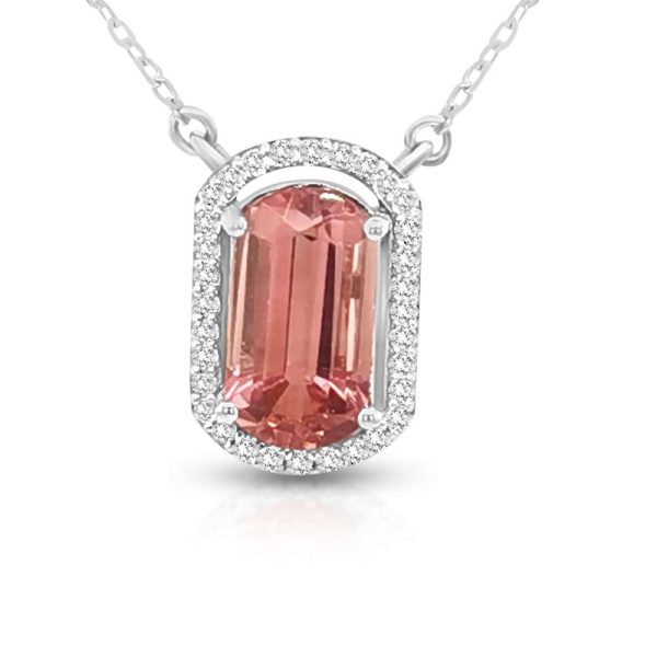 18K Gold Tourmaline Diamond Necklace GPD180