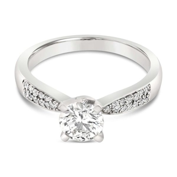 Luxurious Diamond Pave Engagement Ring - 18K Gold GRS176