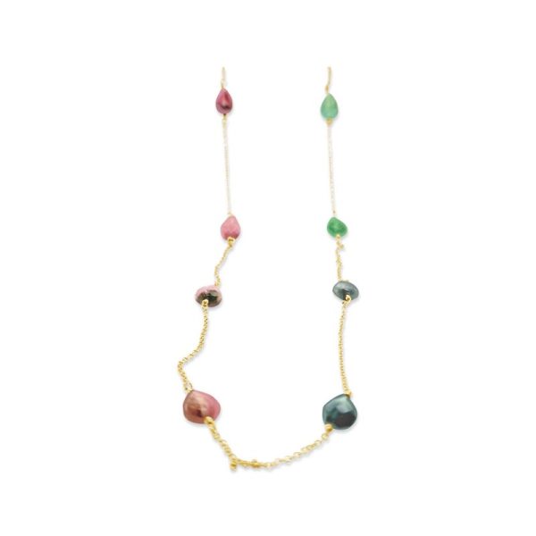 18K Gold Tourmaline Necklace GP207