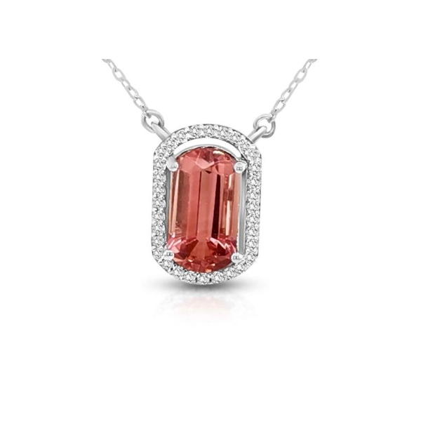 18K Gold Tourmaline Diamond Necklace GPD180