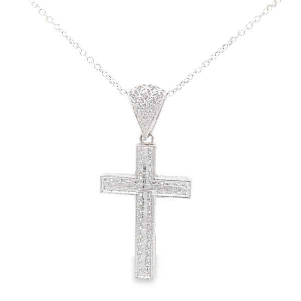 Intricate 18K Gold Openwork Cross Pendant GC034