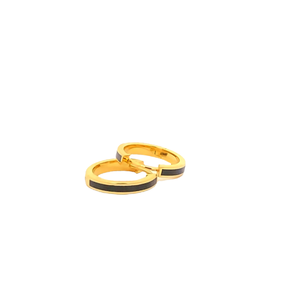 Hoop Earrings in 18K Yellow Gold with Enamel Accents GE072