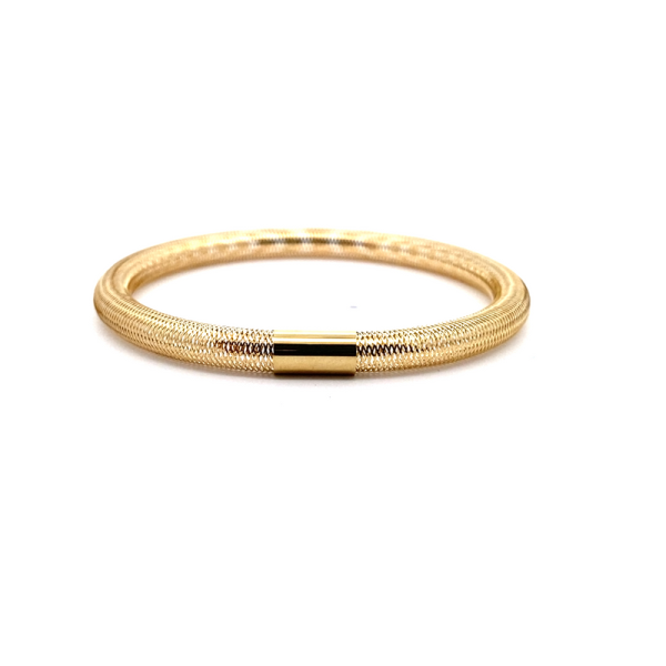 18K Yellow Gold Flexible Mesh Bangle GB050