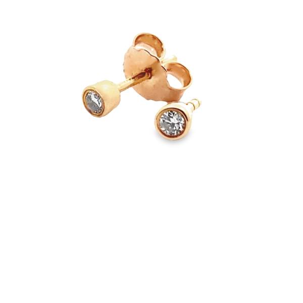 14K Gold Diamond Stud Earrings GED073