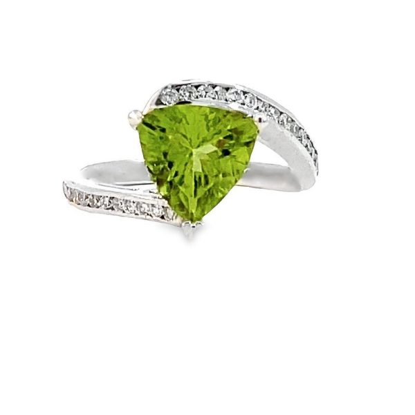 18K Gold Peridot Diamond Ring GRD130