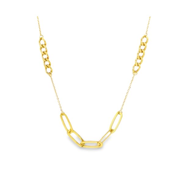 18K Yellow Gold Multi-Link Necklace | Modern Jewelry GP259