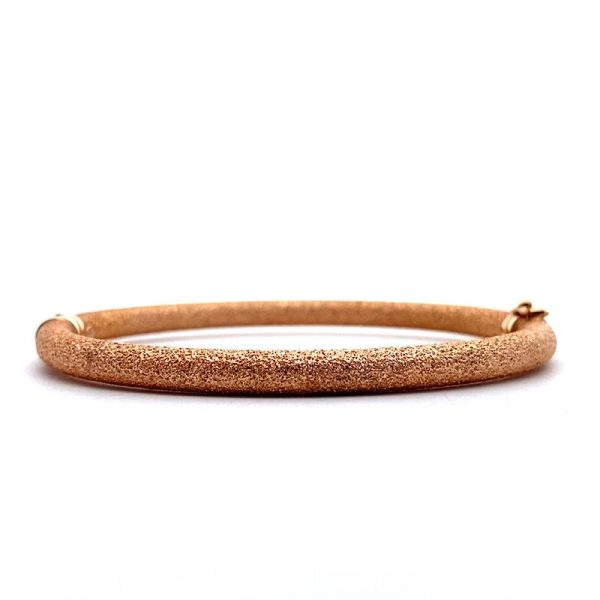 18K Rose Gold Textured Sand-Finish Bangle GB049R