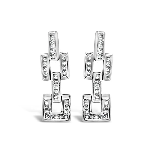 18K Gold Diamond Earrings GED017