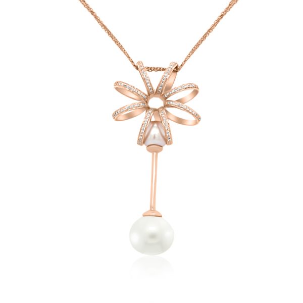 18K Gold South Sea Pearl Diamond Necklace GPD0851