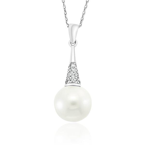 18K Gold South Sea Pearl Diamond Pendant GPD034A