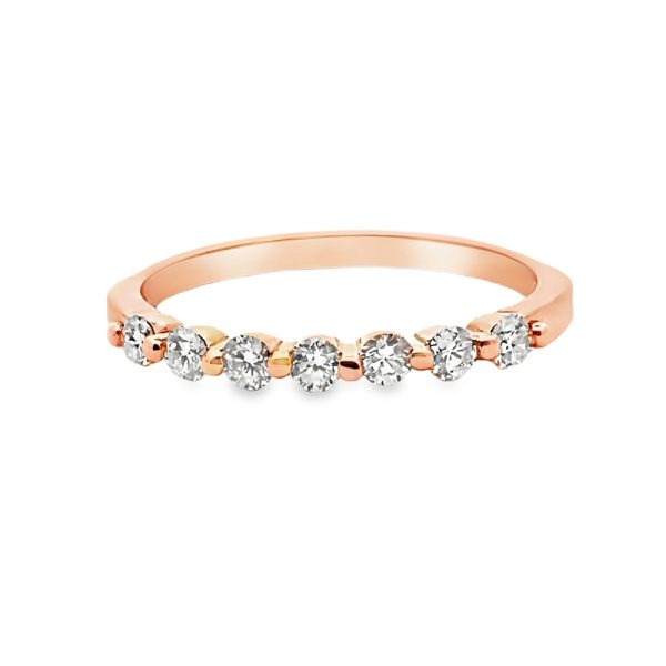 Rose Gold Diamond Half Band | 14K Gold VVS Diamonds GRD120