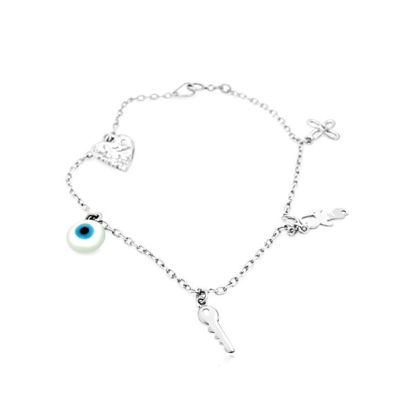 Multi-Charm Protection & Good Luck 18K Gold Bracelet GB051